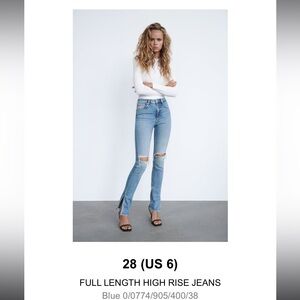 Zara Full Length High Rise Jeans
